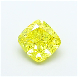 Picture of Lab Grown Diamond 1.79 Carats, CUSHION MODIFIED with  Cut, Fancy Vivid Yellow Color, VVS1 Clarity and Certified by IGI