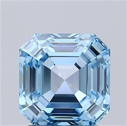 Picture of Lab Grown Diamond 1.77 Carats, Asscher with  Cut, Fancy Vivid Blue Color, VVS2 Clarity and Certified by IGI