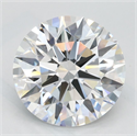 Lab Grown Diamond 2.18 Carats, Round with Ideal Cut, D Color, VVS1 Clarity and Certified by IGI
