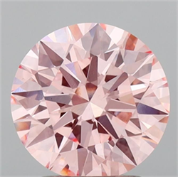 Picture of Lab Grown Diamond 2.09 Carats, Round with Ideal Cut, Fancy Intense Pink Color, VS1 Clarity and Certified by IGI