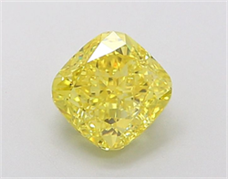 Picture of Lab Grown Diamond 1.36 Carats, CUSHION MODIFIED with  Cut, Fancy Vivid Yellow Color, VS1 Clarity and Certified by IGI