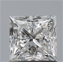Natural Diamond 0.90 Carats, Princess with  Cut, D Color, VS2 Clarity and Certified by GIA