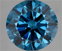 Picture of Lab Grown Diamond 3.00 Carats, Round with Ideal Cut, Fancy Vivid Blue Color, VS2 Clarity and Certified by IGI