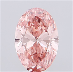 Picture of Lab Grown Diamond 3.08 Carats, Oval with  Cut, Fancy Vivid Pink Color, VVS2 Clarity and Certified by IGI