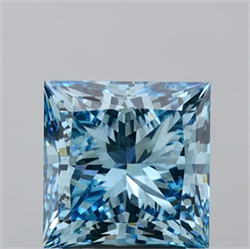 Picture of Lab Grown Diamond 2.69 Carats, Princess with  Cut, Fancy Vivid Blue Color, VS2 Clarity and Certified by IGI