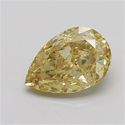 Picture of Lab Grown Diamond 1.59 Carats, Pear with  Cut, Fancy Intense Yellow Color, VS1 Clarity and Certified by IGI