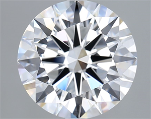 Picture of Lab Grown Diamond 4.00 Carats, Round with Ideal Cut, D Color, VVS1 Clarity and Certified by IGI