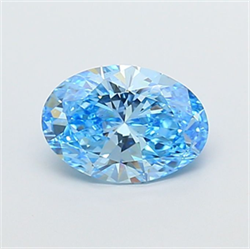 Picture of Lab Grown Diamond 1.81 Carats, Oval with  Cut, Fancy Vivid Blue Color, VS2 Clarity and Certified by IGI