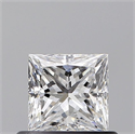 Natural Diamond 0.60 Carats, Princess with  Cut, D Color, SI2 Clarity and Certified by GIA