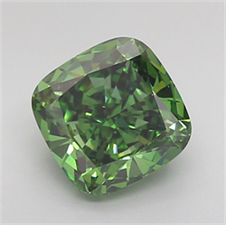 Picture of Lab Grown Diamond 2.11 Carats, CUSHION MODIFIED with  Cut, Fancy Vivid Green Color, VS1 Clarity and Certified by IGI