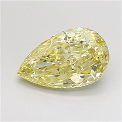 Picture of Lab Grown Diamond 2.10 Carats, Pear with  Cut, Fancy Yellow Color, VVS2 Clarity and Certified by IGI