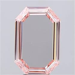 Picture of Lab Grown Diamond 3.24 Carats, Emerald with  Cut, Fancy Pink Color, VVS2 Clarity and Certified by IGI