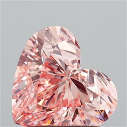Picture of Lab Grown Diamond 1.51 Carats, Heart with  Cut, Fancy Intense Pink Color, VS2 Clarity and Certified by IGI