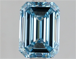 Picture of Lab Grown Diamond 1.93 Carats, Emerald with  Cut, Fancy Blue Color, VS2 Clarity and Certified by IGI