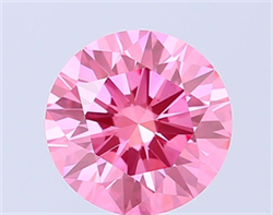 Picture of Lab Grown Diamond 2.54 Carats, Round with Ideal Cut, Fancy Vivid Pink Color, VS1 Clarity and Certified by IGI