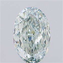Picture of Lab Grown Diamond 4.02 Carats, Oval with  Cut, Fancy Intense Green Color, VS1 Clarity and Certified by IGI