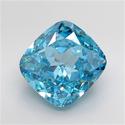 Picture of Lab Grown Diamond 3.54 Carats, CUSHION MODIFIED with  Cut, Fancy Vivid Blue Color, VVS2 Clarity and Certified by IGI
