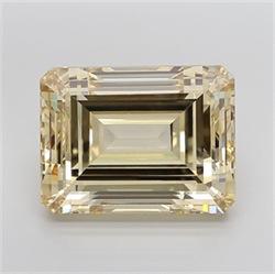 Picture of Lab Grown Diamond 20.26 Carats, Emerald with  Cut, Fancy Intense Yellow Color, VS1 Clarity and Certified by IGI