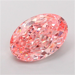 Picture of Lab Grown Diamond 2.68 Carats, Oval with  Cut, Fancy Vivid Pink Color, VS1 Clarity and Certified by IGI