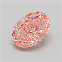 Picture of Lab Grown Diamond 1.75 Carats, Oval with  Cut, Fancy Vivid Pink Color, VVS2 Clarity and Certified by IGI