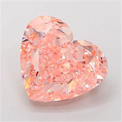 Picture of Lab Grown Diamond 5.03 Carats, Heart with  Cut, Fancy Intense Pink Color, VVS2 Clarity and Certified by IGI