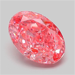 Picture of Lab Grown Diamond 2.07 Carats, Oval with  Cut, Fancy Vivid Pink Color, VVS2 Clarity and Certified by IGI