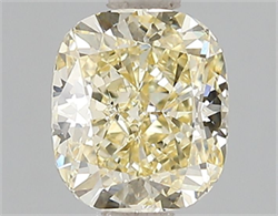 Picture of Lab Grown Diamond 1.60 Carats, Cushion with  Cut, Fancy Intense Yellow Color, VVS2 Clarity and Certified by IGI
