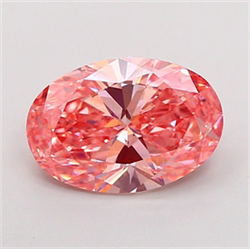 Picture of Lab Grown Diamond 3.01 Carats, Oval with  Cut, Fancy Vivid Pink Color, VVS2 Clarity and Certified by IGI