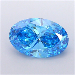 Picture of Lab Grown Diamond 4.00 Carats, Oval with  Cut, Fancy Vivid Blue Color, VVS2 Clarity and Certified by IGI