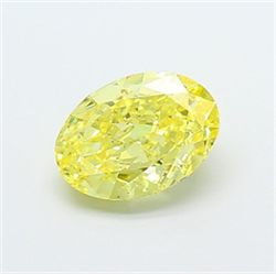 Picture of Lab Grown Diamond 1.50 Carats, Oval with  Cut, Fancy Vivid Yellow Color, VS2 Clarity and Certified by IGI