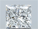 Natural Diamond 1.02 Carats, Princess with  Cut, F Color, VVS2 Clarity and Certified by GIA