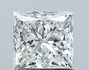 Picture of Natural Diamond 1.02 Carats, Princess with  Cut, F Color, VVS2 Clarity and Certified by GIA