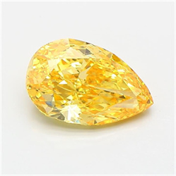 Picture of Lab Grown Diamond 1.92 Carats, Pear with  Cut, Fancy Vivid Yellow Color, VS1 Clarity and Certified by IGI