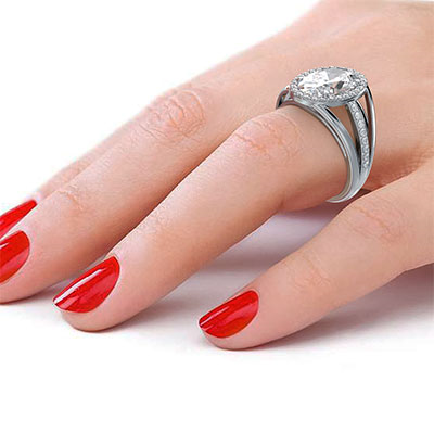 Big Diamonds Halo Floating Diamond Engagement Ring Setting