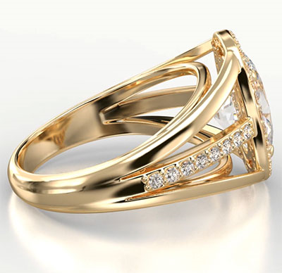 Big Diamonds Halo Floating Diamond Engagement Ring Setting