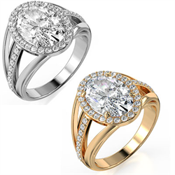 Picture of 3 Carat Center Lab E VS1, Halo Floating Diamond Engagement Ring