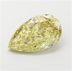 Picture of Lab Grown Diamond 2.59 Carats, Pear with  Cut, Fancy Intense Yellow Color, VVS2 Clarity and Certified by IGI