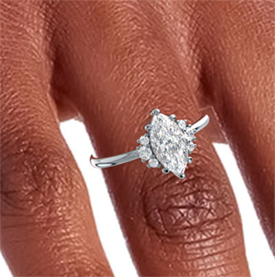 Elegant engagement ring for Marquise and Ovals