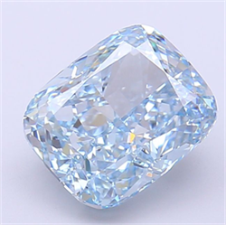 Picture of Lab Grown Diamond 3.06 Carats, CUSHION MODIFIED with  Cut, Fancy Vivid Blue Color, VVS2 Clarity and Certified by IGI