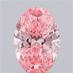 Picture of Lab Grown Diamond 1.59 Carats, Oval with  Cut, Fancy Vivid Pink Color, VVS2 Clarity and Certified by IGI