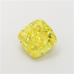 Picture of Lab Grown Diamond 3.02 Carats, CUSHION MODIFIED with  Cut, Fancy Vivid Yellow Color, VS1 Clarity and Certified by IGI