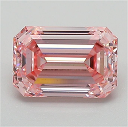 Picture of Lab Grown Diamond 1.53 Carats, Emerald with  Cut, Fancy Intense Pink Color, VS1 Clarity and Certified by IGI