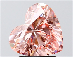 Picture of Lab Grown Diamond 2.05 Carats, Heart with  Cut, Fancy Vivid Pink Color, VVS2 Clarity and Certified by IGI