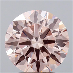 Picture of Lab Grown Diamond 2.58 Carats, Round with Ideal Cut, Fancy Pink Color, VS1 Clarity and Certified by IGI