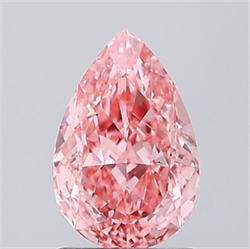 Picture of Lab Grown Diamond 1.28 Carats, Pear with  Cut, Fancy Vivid Pink Color, VS1 Clarity and Certified by IGI