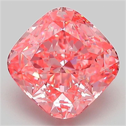 Picture of Lab Grown Diamond 3.02 Carats, CUSHION MODIFIED with  Cut, Fancy Vivid Pink Color, VVS2 Clarity and Certified by IGI