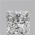 Natural Diamond 0.82 Carats, Princess with  Cut, I Color, VVS2 Clarity and Certified by GIA