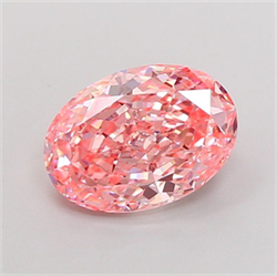 Picture of Lab Grown Diamond 2.71 Carats, Oval with  Cut, Fancy Vivid Pink Color, VS1 Clarity and Certified by IGI