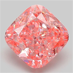 Picture of Lab Grown Diamond 3.08 Carats, CUSHION MODIFIED with  Cut, Fancy Vivid Pink Color, VVS2 Clarity and Certified by IGI