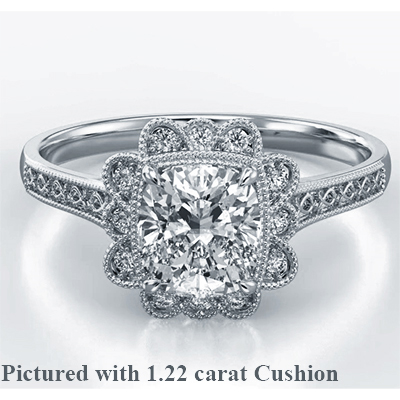 Vintage style Art Deco engagement ring
